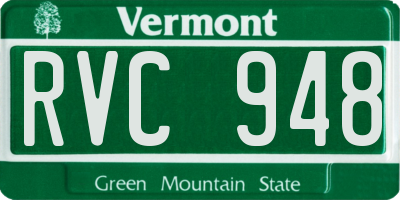 VT license plate RVC948