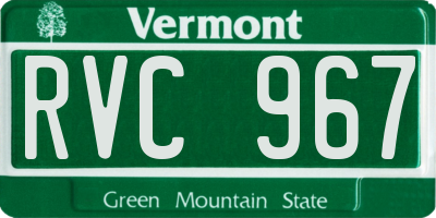 VT license plate RVC967