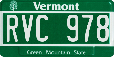 VT license plate RVC978