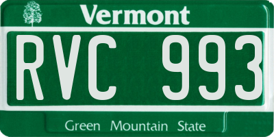 VT license plate RVC993