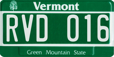 VT license plate RVD016