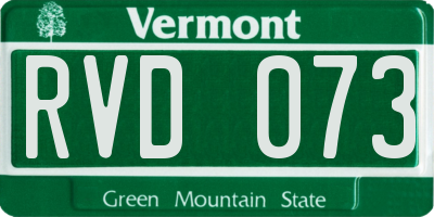 VT license plate RVD073