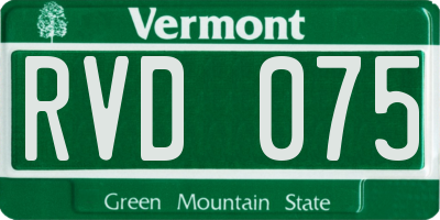 VT license plate RVD075