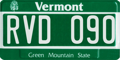 VT license plate RVD090