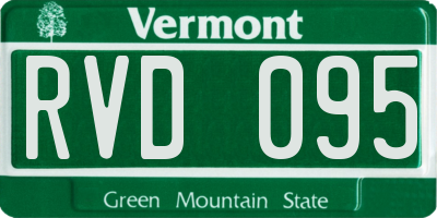 VT license plate RVD095
