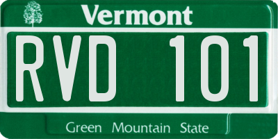 VT license plate RVD101