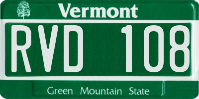 VT license plate RVD108