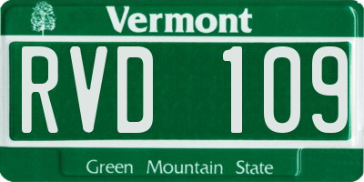 VT license plate RVD109