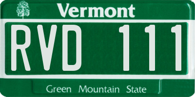 VT license plate RVD111