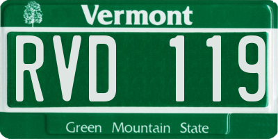 VT license plate RVD119