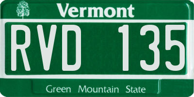 VT license plate RVD135