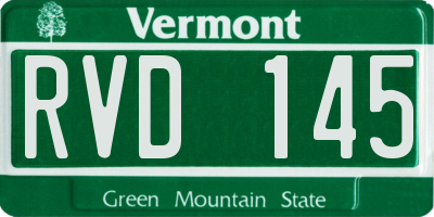 VT license plate RVD145