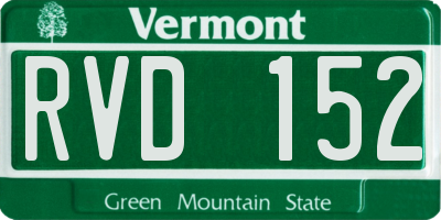 VT license plate RVD152