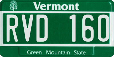 VT license plate RVD160