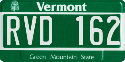VT license plate RVD162