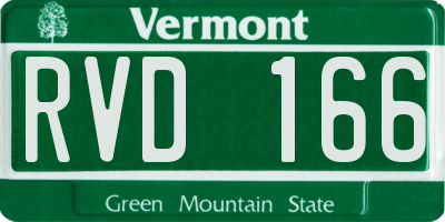 VT license plate RVD166