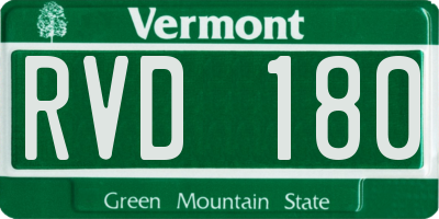 VT license plate RVD180