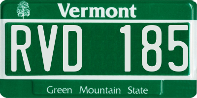VT license plate RVD185