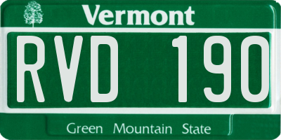 VT license plate RVD190