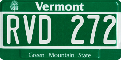 VT license plate RVD272