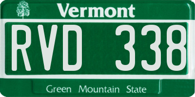 VT license plate RVD338