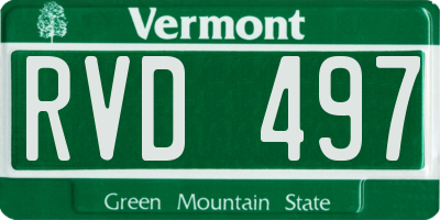 VT license plate RVD497
