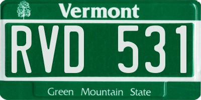 VT license plate RVD531