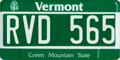 VT license plate RVD565