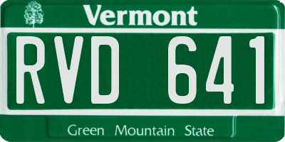 VT license plate RVD641