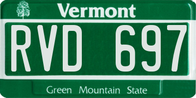 VT license plate RVD697