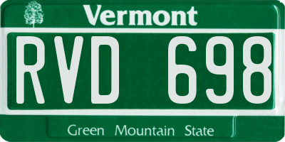 VT license plate RVD698