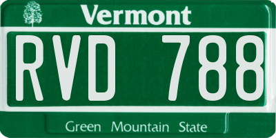 VT license plate RVD788