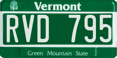 VT license plate RVD795