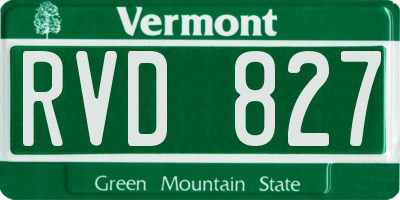 VT license plate RVD827