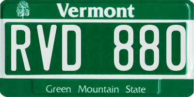 VT license plate RVD880