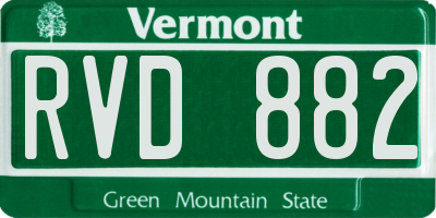 VT license plate RVD882