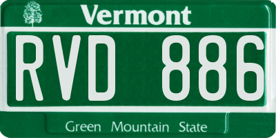 VT license plate RVD886