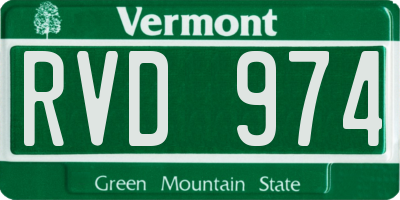 VT license plate RVD974
