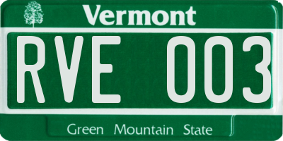 VT license plate RVE003