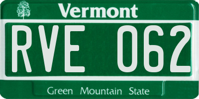 VT license plate RVE062