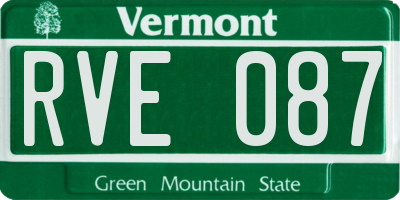 VT license plate RVE087