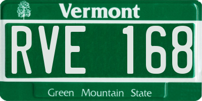 VT license plate RVE168