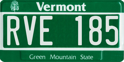 VT license plate RVE185