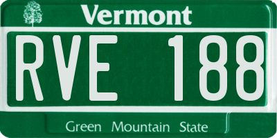 VT license plate RVE188