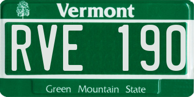 VT license plate RVE190