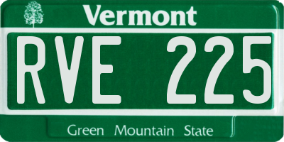 VT license plate RVE225