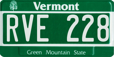 VT license plate RVE228