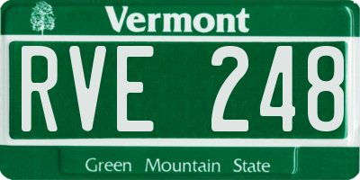 VT license plate RVE248