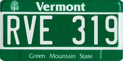 VT license plate RVE319