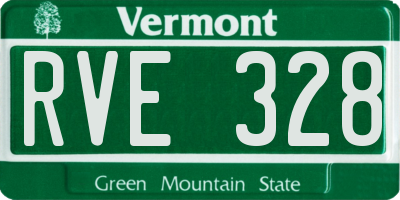 VT license plate RVE328